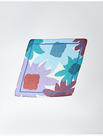 Bufanda plisada con estampado floral, mo fashion