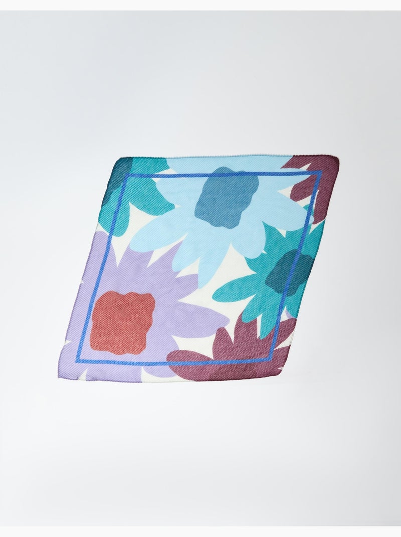 Bufanda plisada con estampado floral, mo fashion Azul - Kiabi