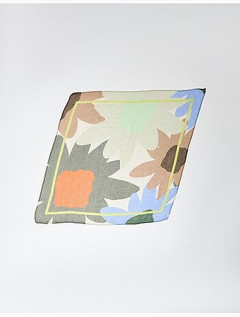Bufanda plisada con estampado floral, mo fashion