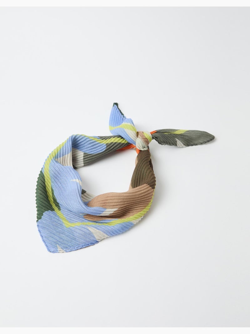 Bufanda plisada con estampado floral, mo fashion Verde - Kiabi