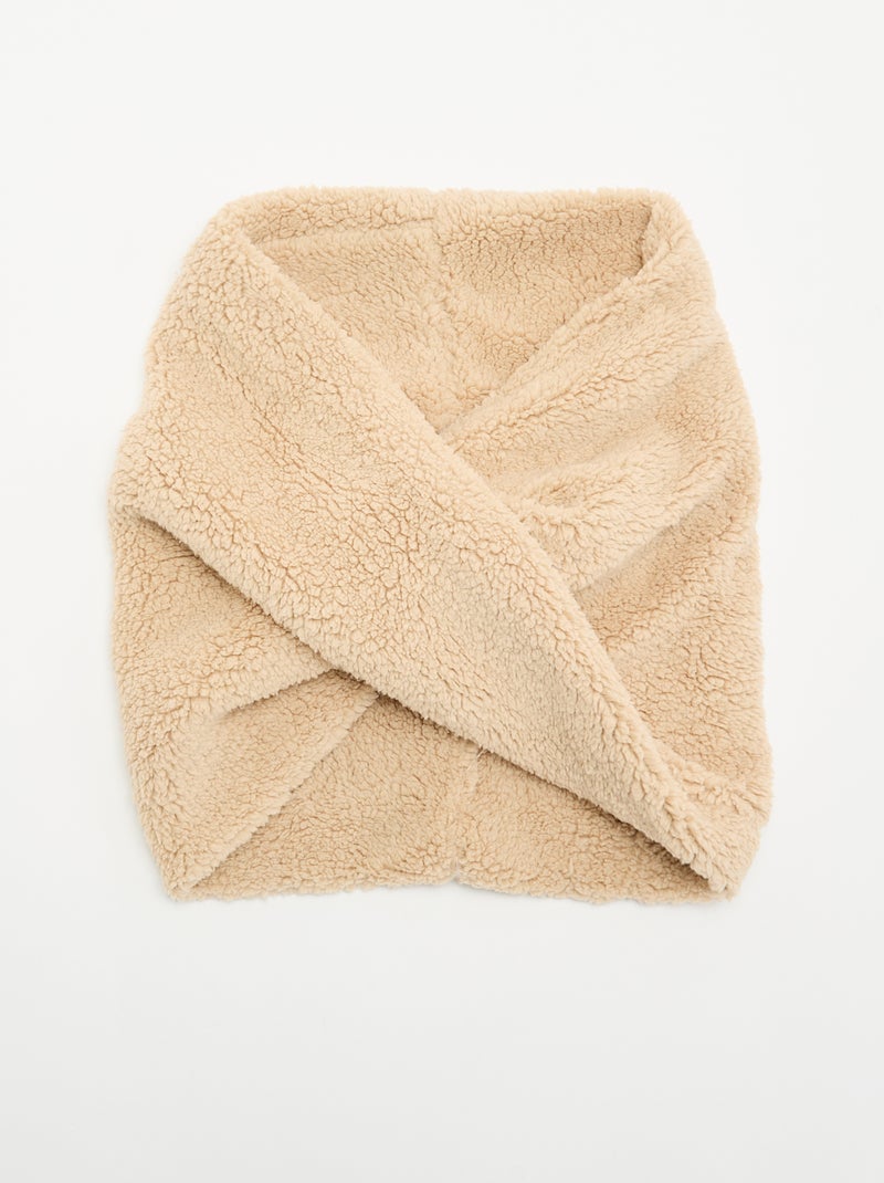 Bufanda snood efecto borreguito Beige - Kiabi