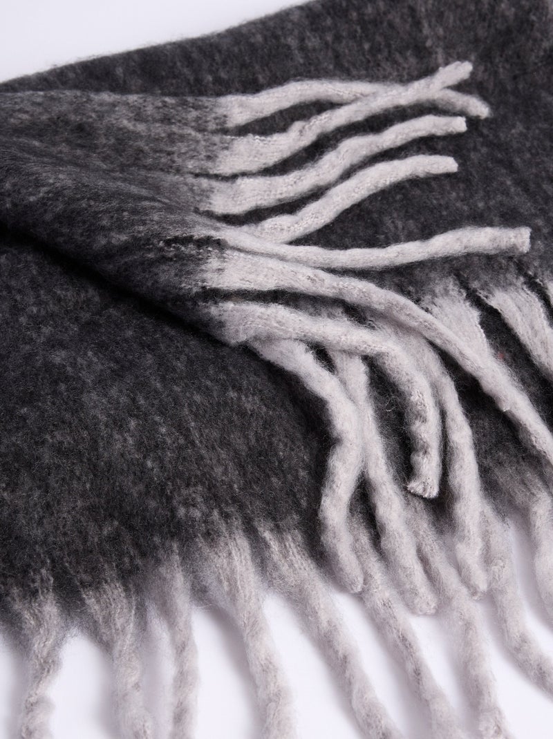 Bufanda suave con flecos en contraste - AFIBEL Negro - Kiabi