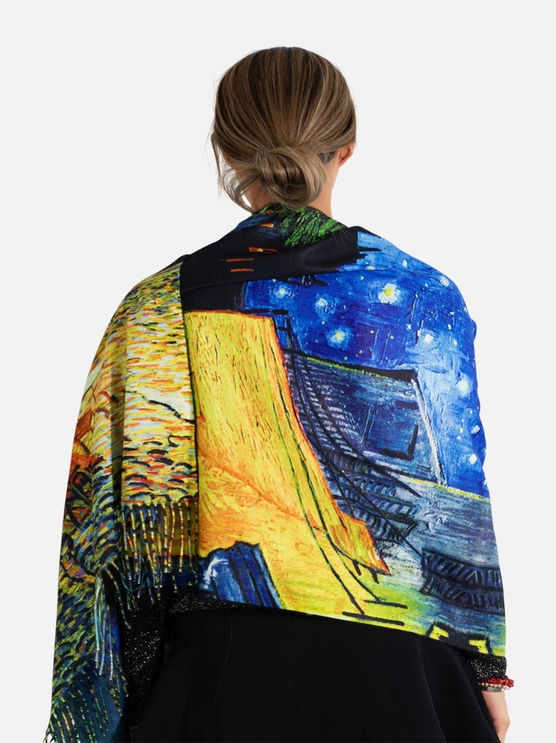 Bufanda "Terrase du café le soir" Van Gogh Kebello Azul - Kiabi