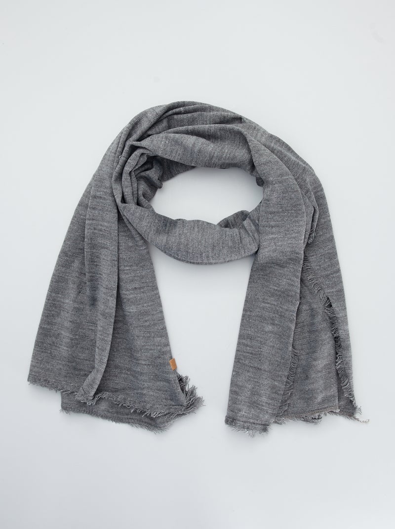 Bufanda tipo pañuelo liso GRIS - Kiabi