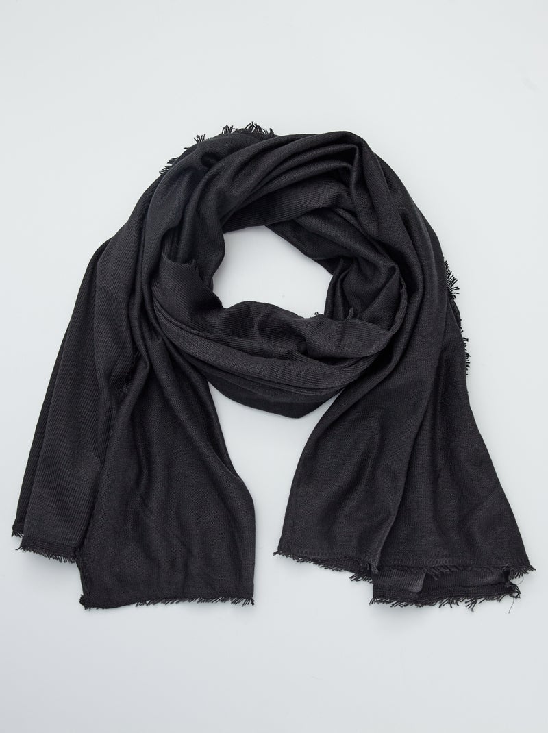 Bufanda tipo pañuelo liso negro - Kiabi
