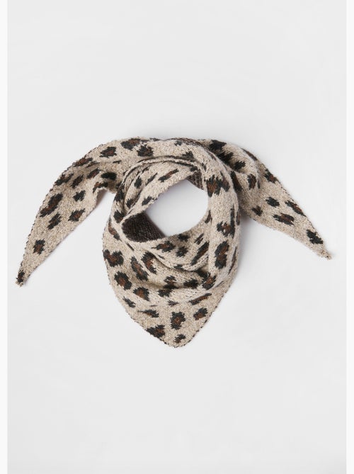 Bufanda triangular de lana con estampado de leopardo - AFIBEL - Kiabi Bufanda triangular de lana con estampado de leopardo - AFIBEL - Kiabi