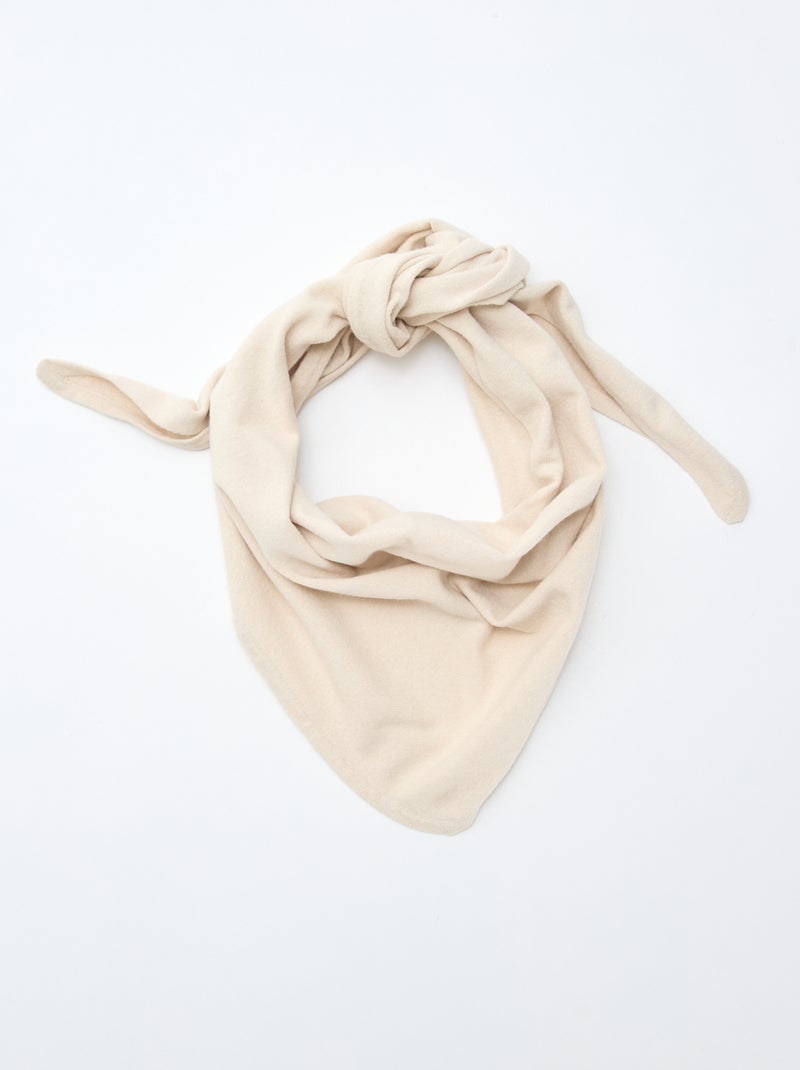 Bufanda triangular de malla Beige - Kiabi