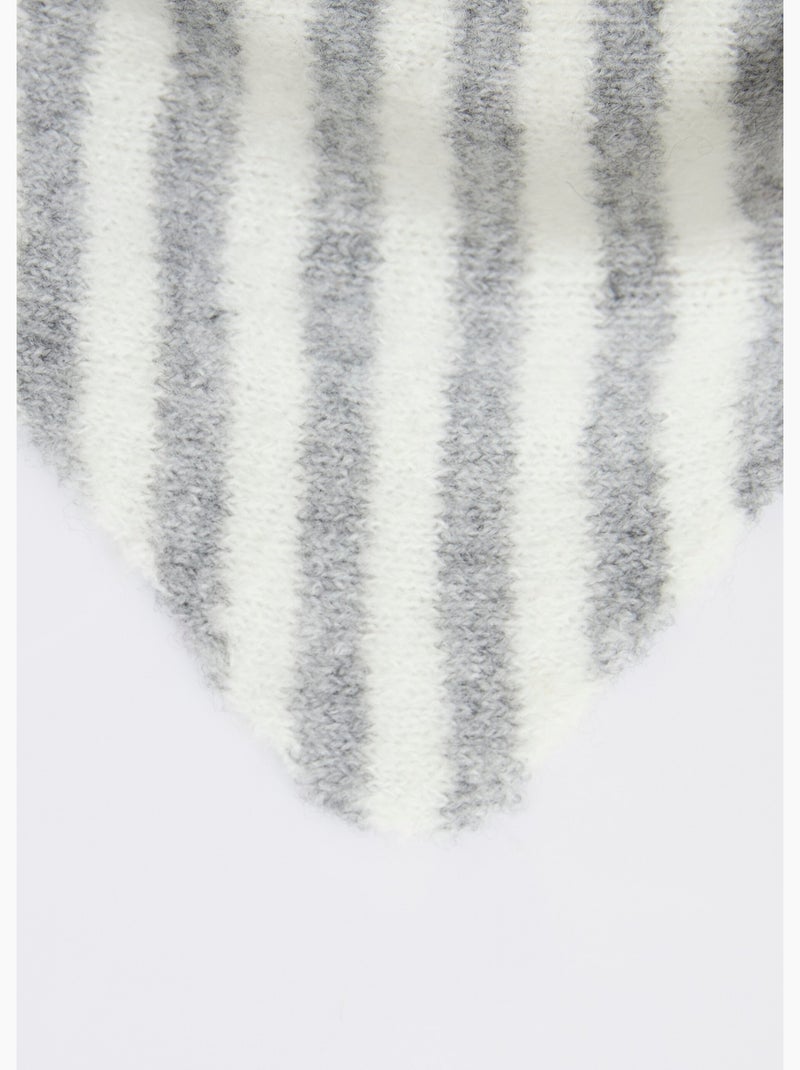 Bufanda triangular de rayas, con lana - AFIBEL Gris - Kiabi