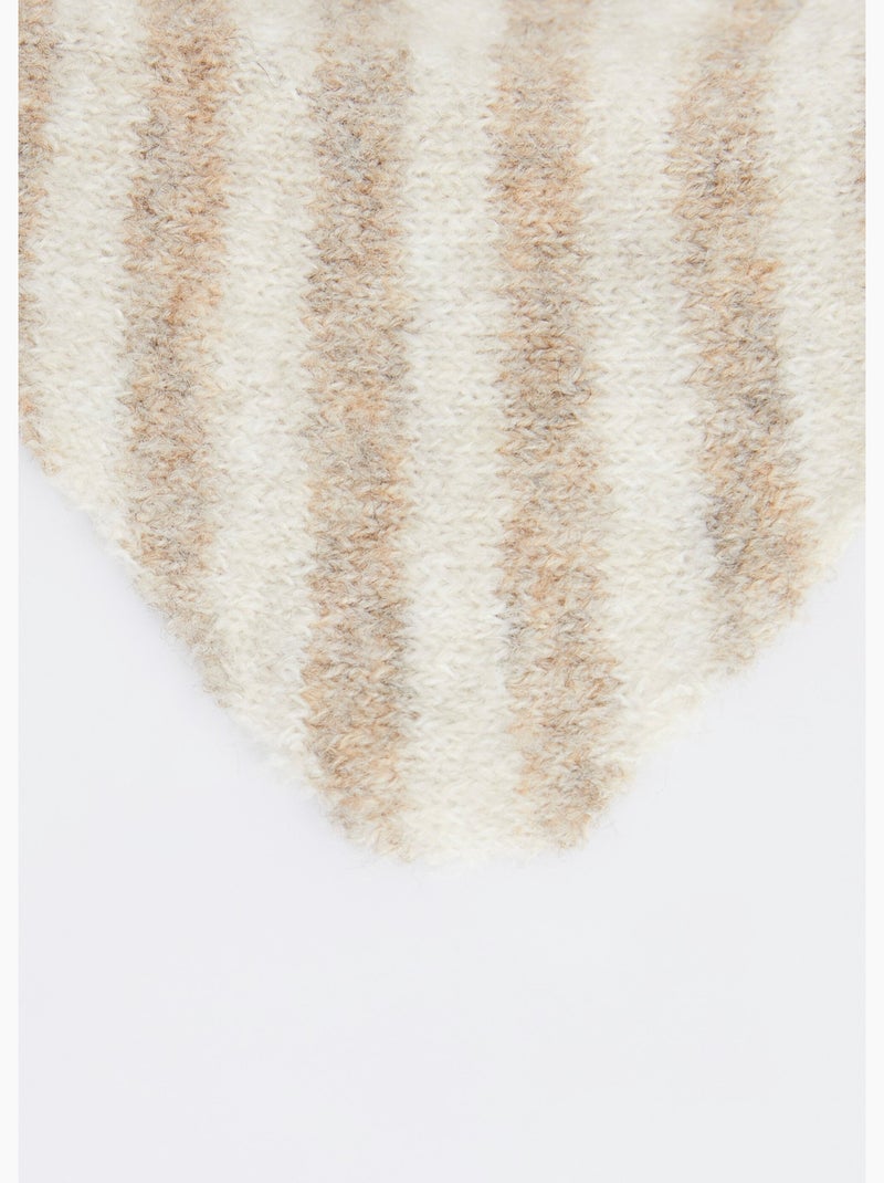 Bufanda triangular de rayas, con lana - AFIBEL Taupe - Kiabi