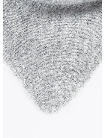 Bufanda triangular lisa, con lana