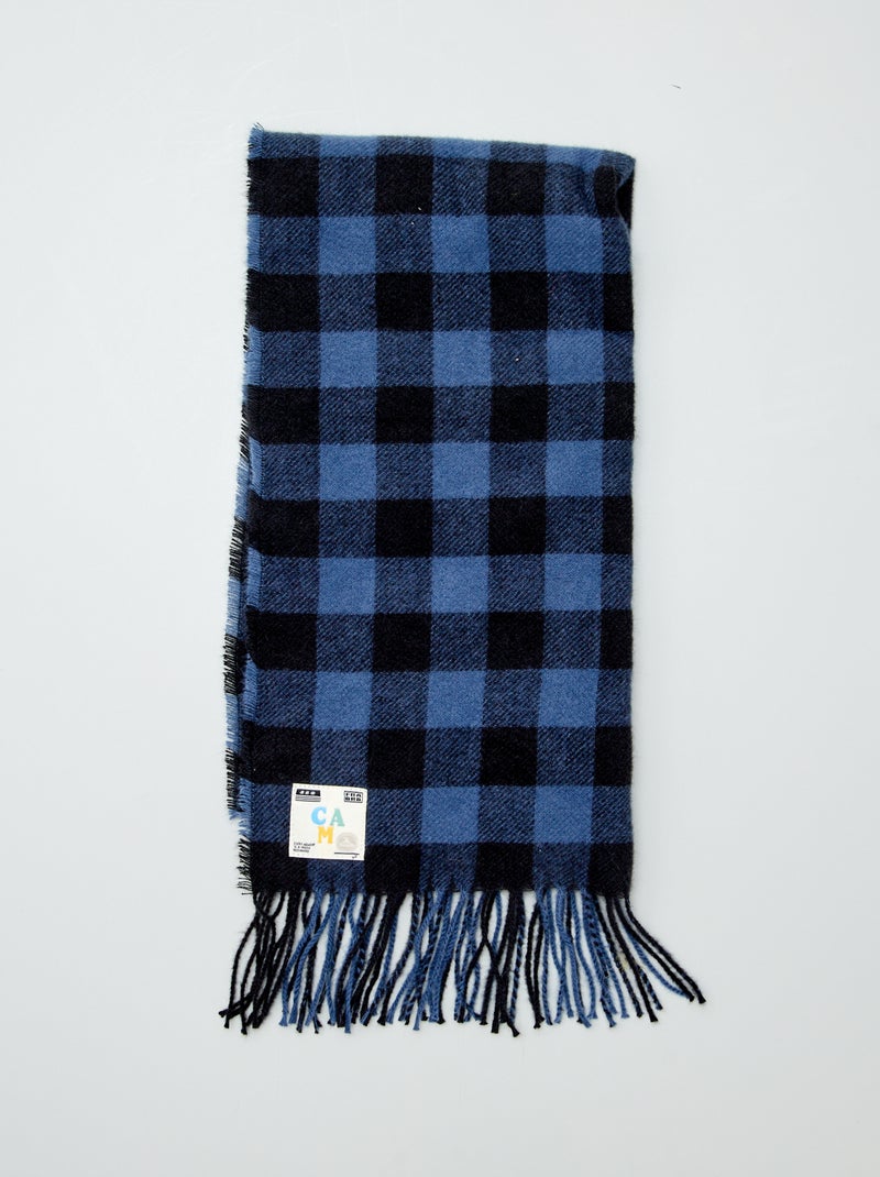 Bufanda y gorra de cuadros AZUL - Kiabi