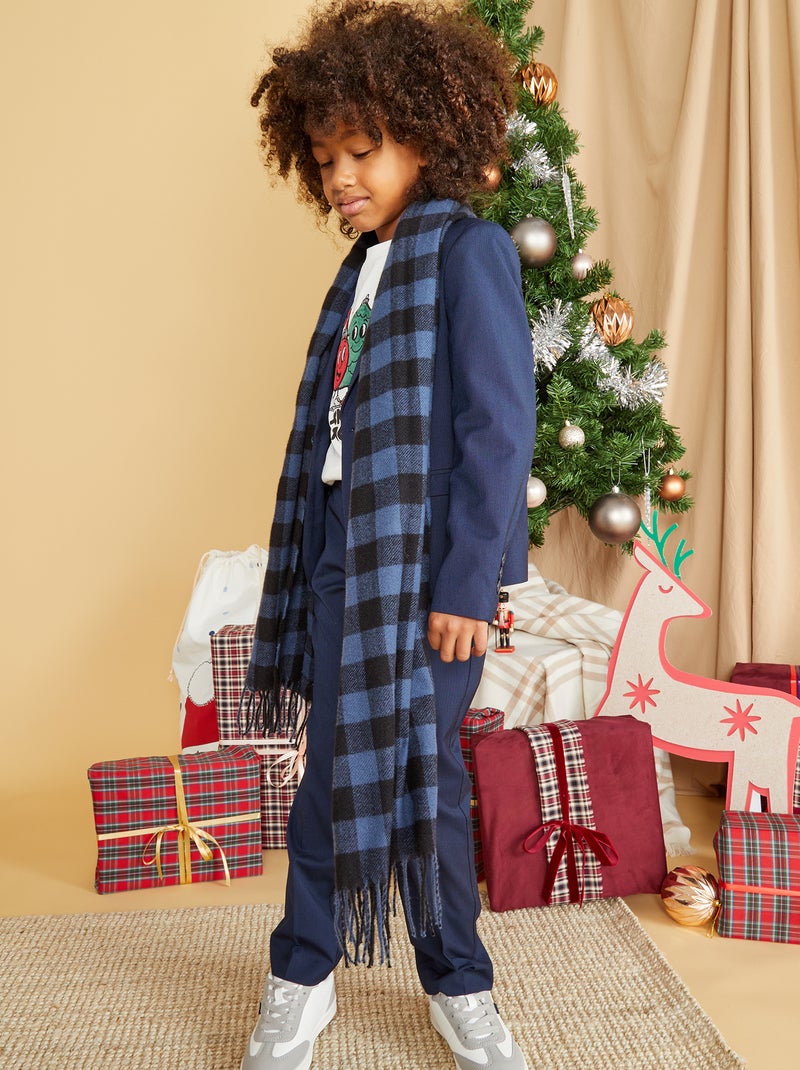 Bufanda y gorra de cuadros AZUL - Kiabi