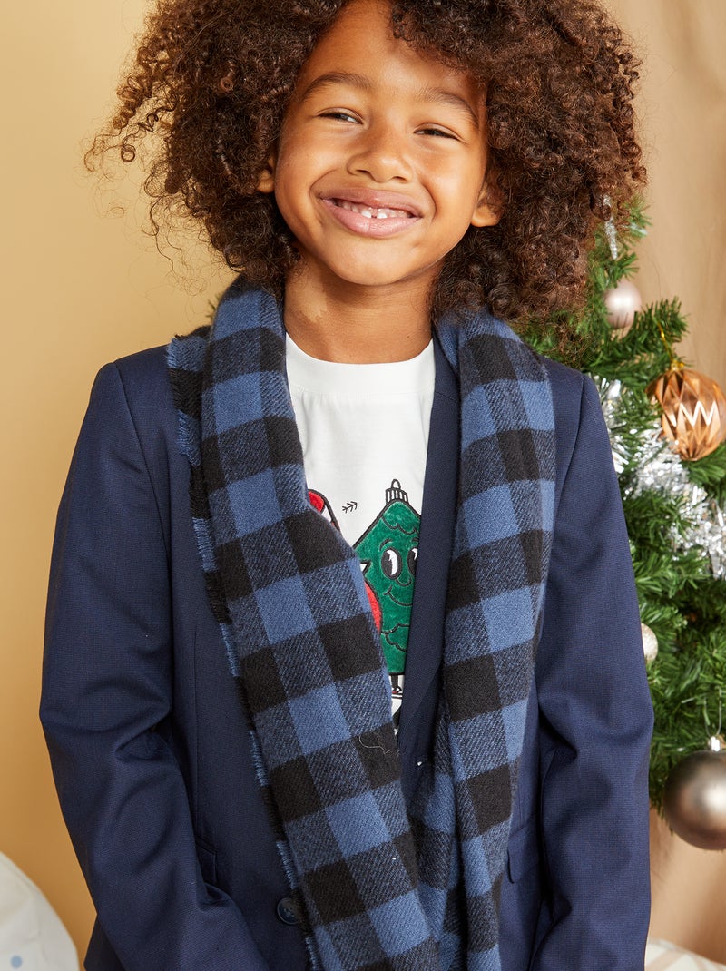 Bufanda y gorra de cuadros AZUL - Kiabi