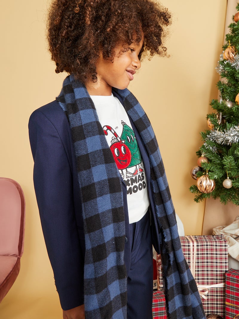 Bufanda y gorra de cuadros AZUL - Kiabi