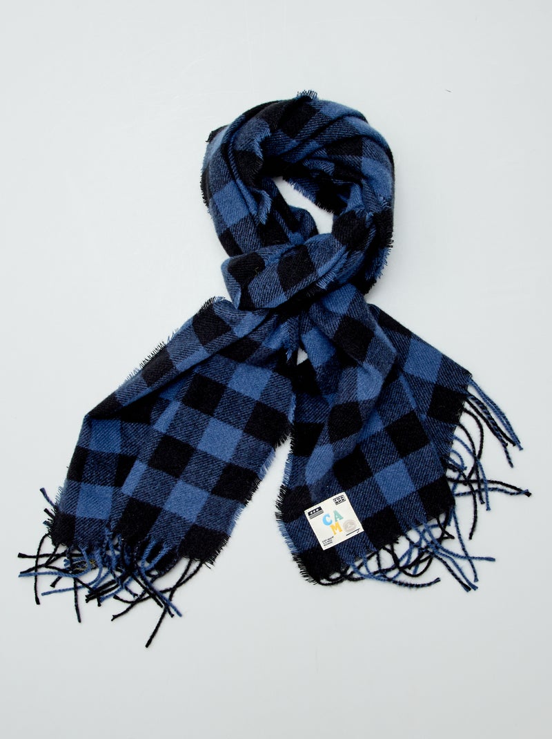 Bufanda y gorra de cuadros AZUL - Kiabi