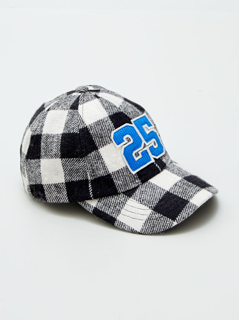 Bufanda y gorra de cuadros NEGRO - Kiabi