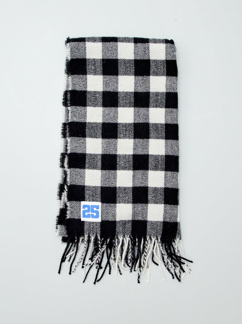 Bufanda y gorra de cuadros NEGRO - Kiabi