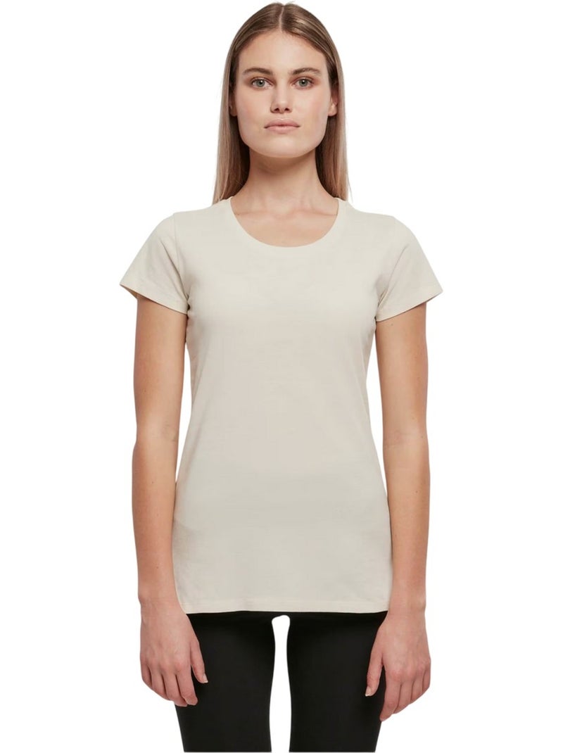 Build Your Brand - Camiseta Basic para Mujer Beige - Kiabi