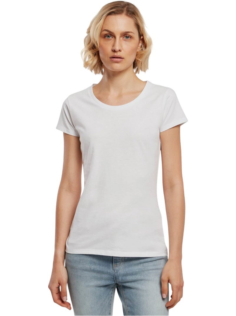 Build Your Brand - Camiseta Basic para Mujer Blanco - Kiabi