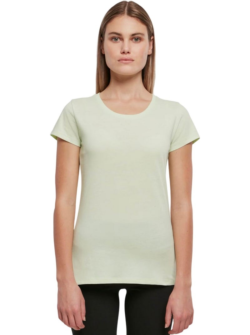 Build Your Brand - Camiseta Basic para Mujer Blanco Verde claro Gris - Kiabi