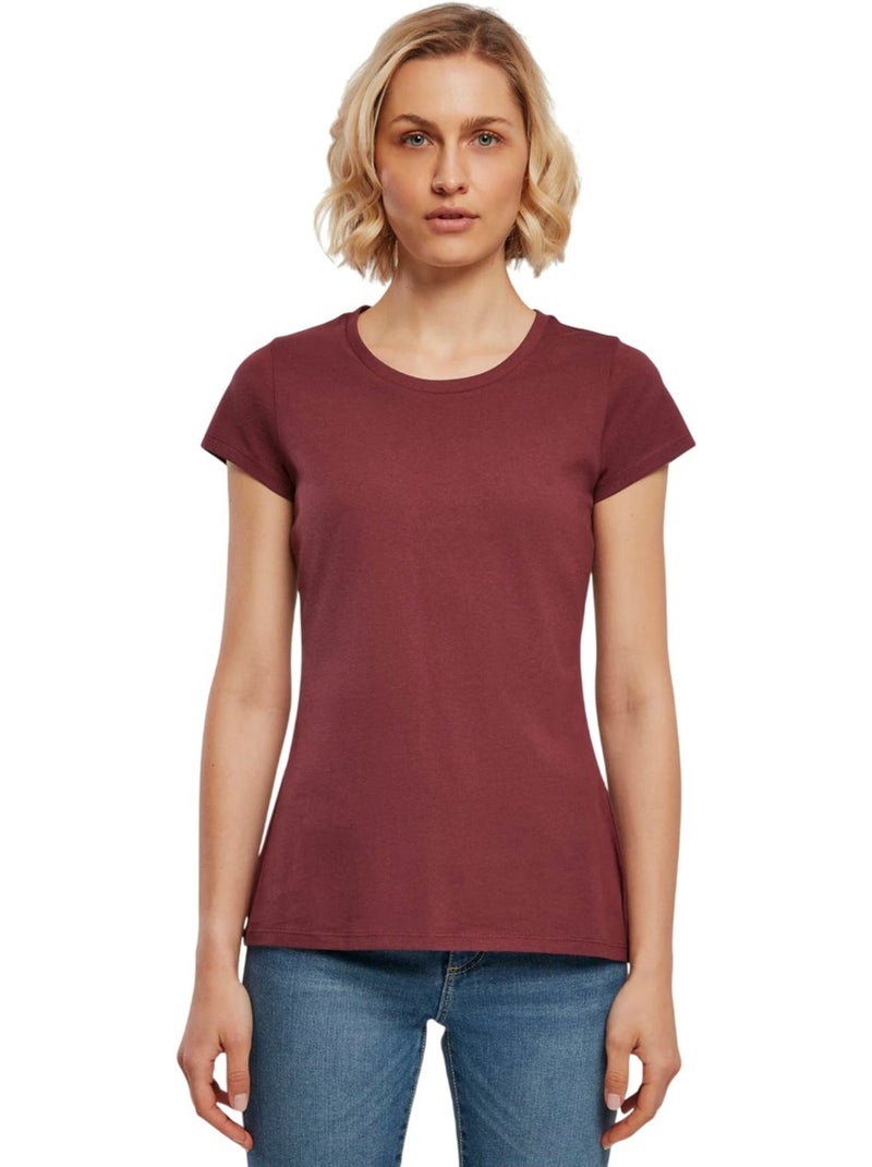 Build Your Brand - Camiseta Basic para Mujer Rojo cereza - Kiabi