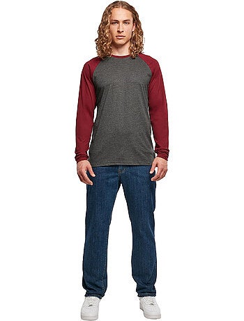 Build Your Brand - Camiseta Contraste de Manga Larga para Hombre