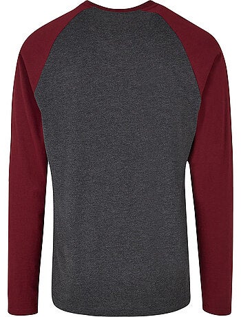 Build Your Brand - Camiseta Contraste de Manga Larga para Hombre