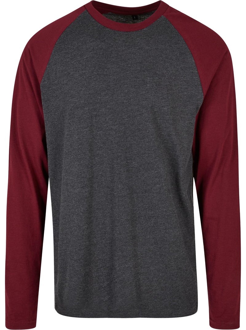 Build Your Brand - Camiseta Contraste de Manga Larga para Hombre Negro - Kiabi