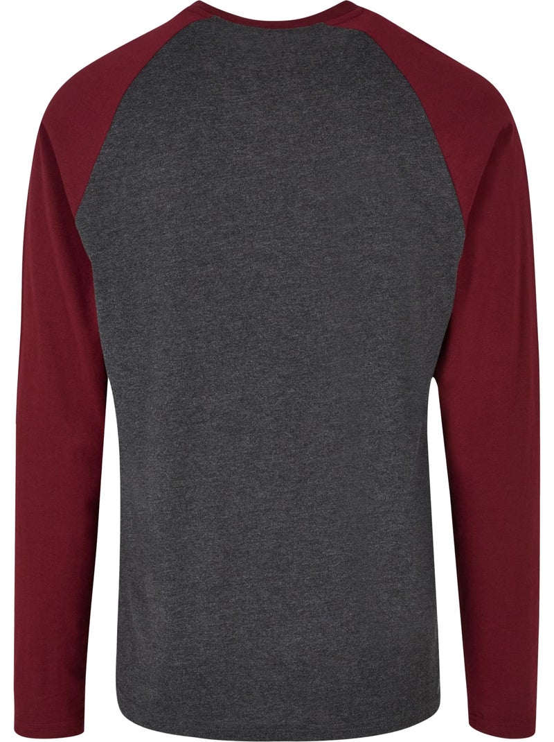 Build Your Brand - Camiseta Contraste de Manga Larga para Hombre Negro - Kiabi