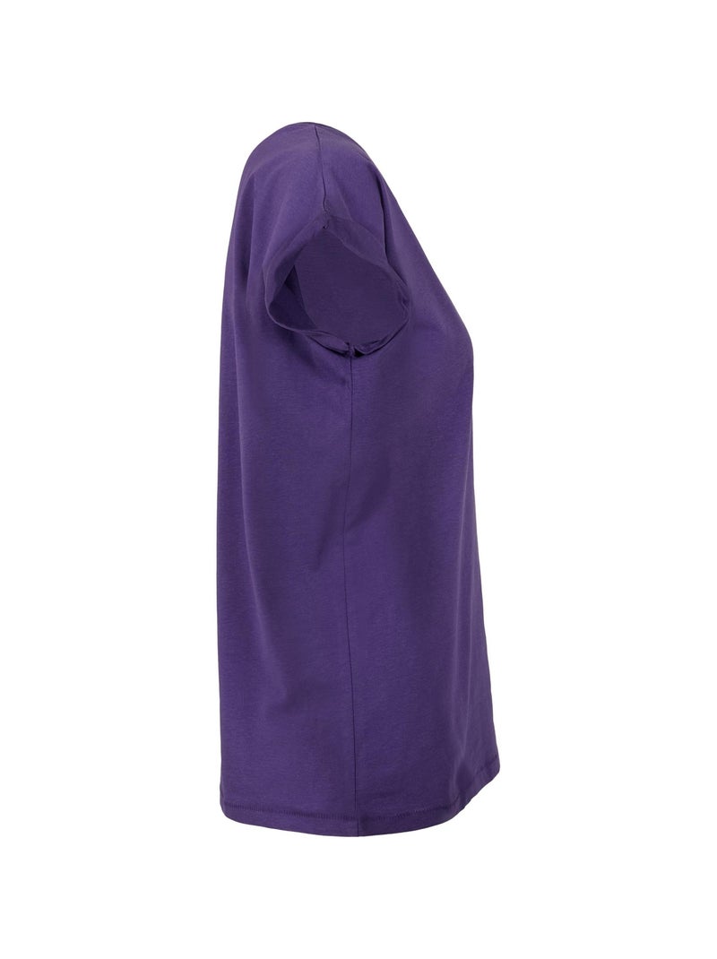 Build Your Brand - Camiseta de Algodón para Mujer Violeta berenjena - Kiabi