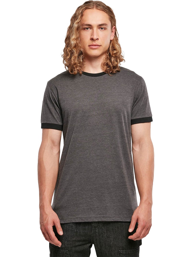 Build Your Brand - Camiseta Diseño Ringer para Hombre Azul marino - Kiabi