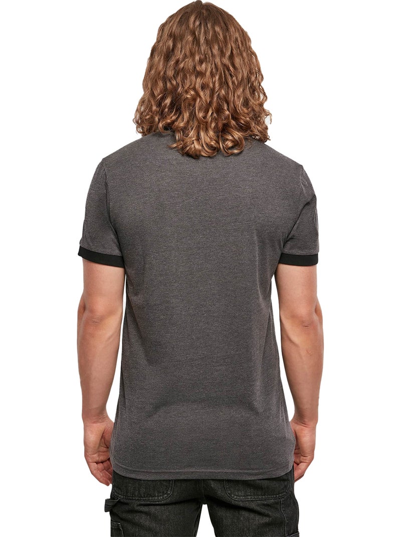 Build Your Brand - Camiseta Diseño Ringer para Hombre Azul marino - Kiabi