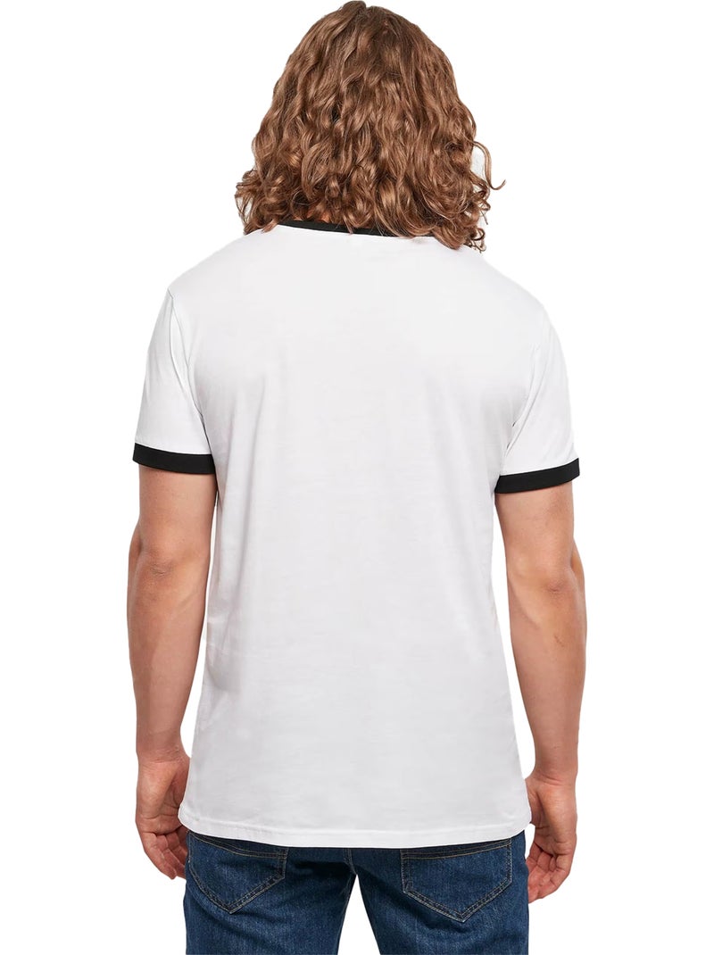 Build Your Brand - Camiseta Diseño Ringer para Hombre Blanco Negro - Kiabi