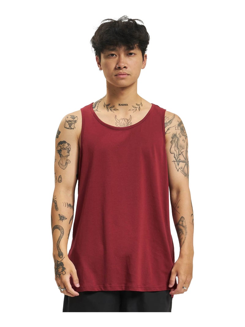 Build Your Brand - Camiseta Sin Mangas Lisos para Hombre Burdeos - Kiabi