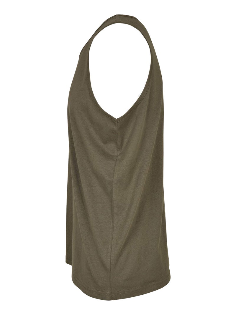Build Your Brand - Camiseta Sin Mangas Lisos para Hombre Verde oliva - Kiabi