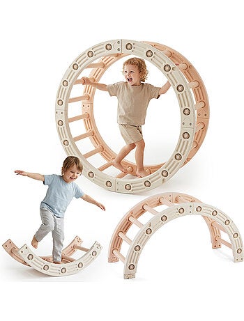Bujak y rueda de gimnasia 4 en 1 hypermotion para niños, juego montessori de equilibrio y motricidad