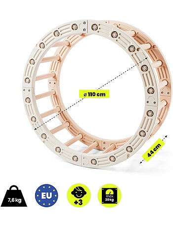 Bujak y rueda de gimnasia 4 en 1 hypermotion para niños, juego montessori de equilibrio y motricidad
