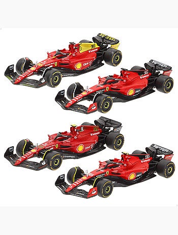Burago set 4 coches 1:43 f1 ferrari f1-75 y sf-23 sainz y leclerc
