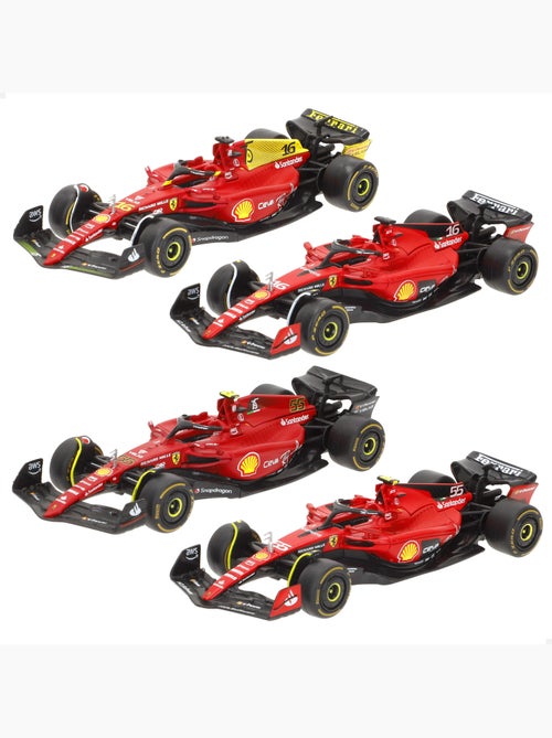 Burago set 4 coches 1:43 f1 ferrari f1-75 y sf-23 sainz y leclerc - Kiabi