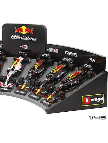 Burago set 7 coches colección 1:43 f1 red bull con expositor