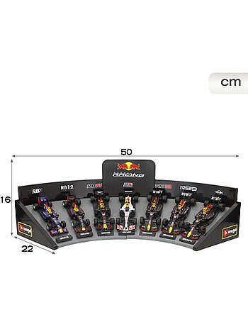 Burago set 7 coches colección 1:43 f1 red bull con expositor
