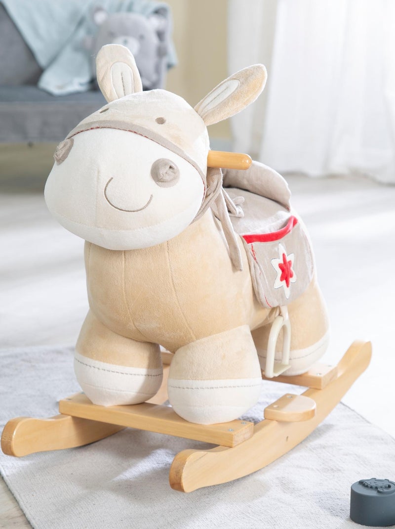 Burro balancín con estribos, silla y riendas para bebé desde 18 meses 'Roba' Marrón claro - Kiabi