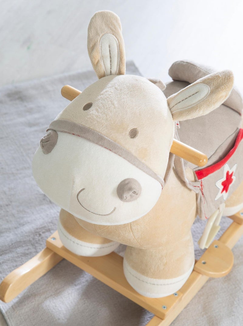 Burro balancín con estribos, silla y riendas para bebé desde 18 meses 'Roba' Marrón claro - Kiabi