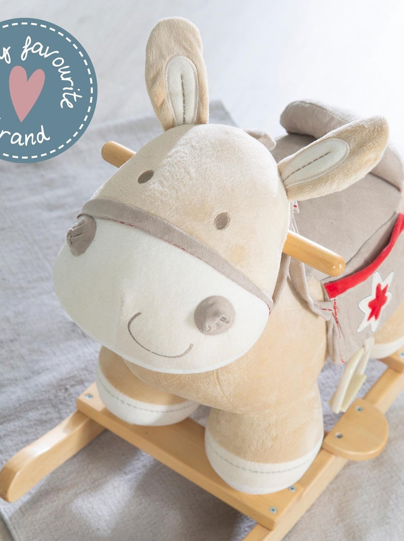 Burro balancín con estribos, silla y riendas para bebé desde 18 meses 'Roba' Marrón claro - Kiabi