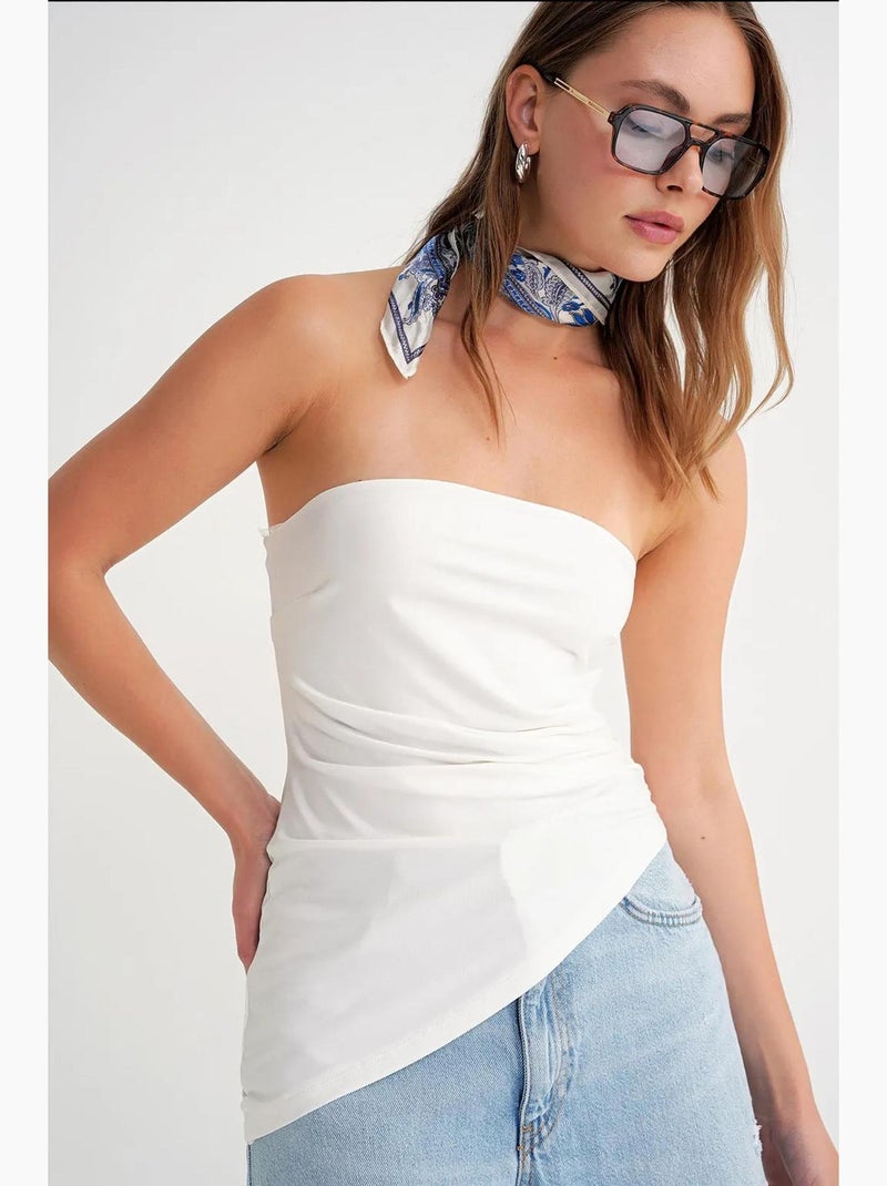 Bustier drapeado mixray Blanco - Kiabi