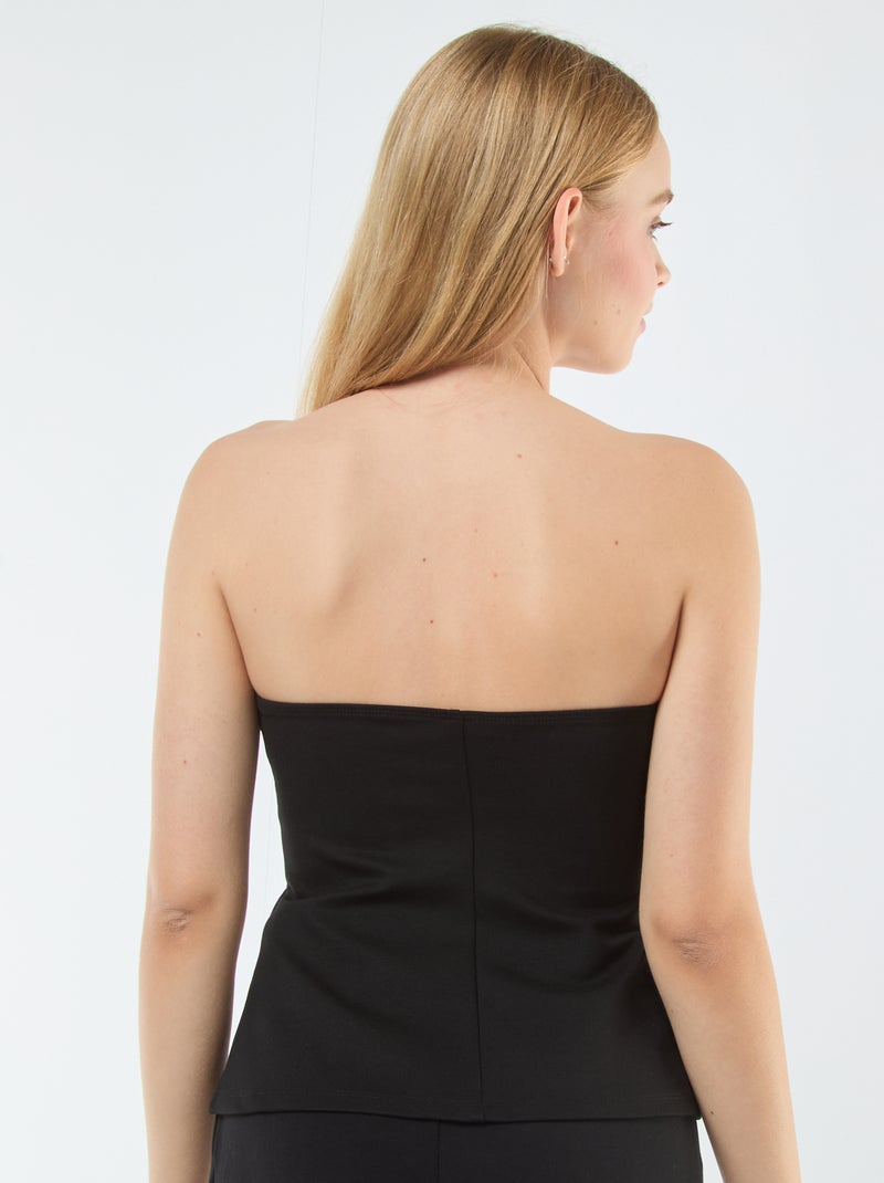 Bustier liso evasé negro - Kiabi