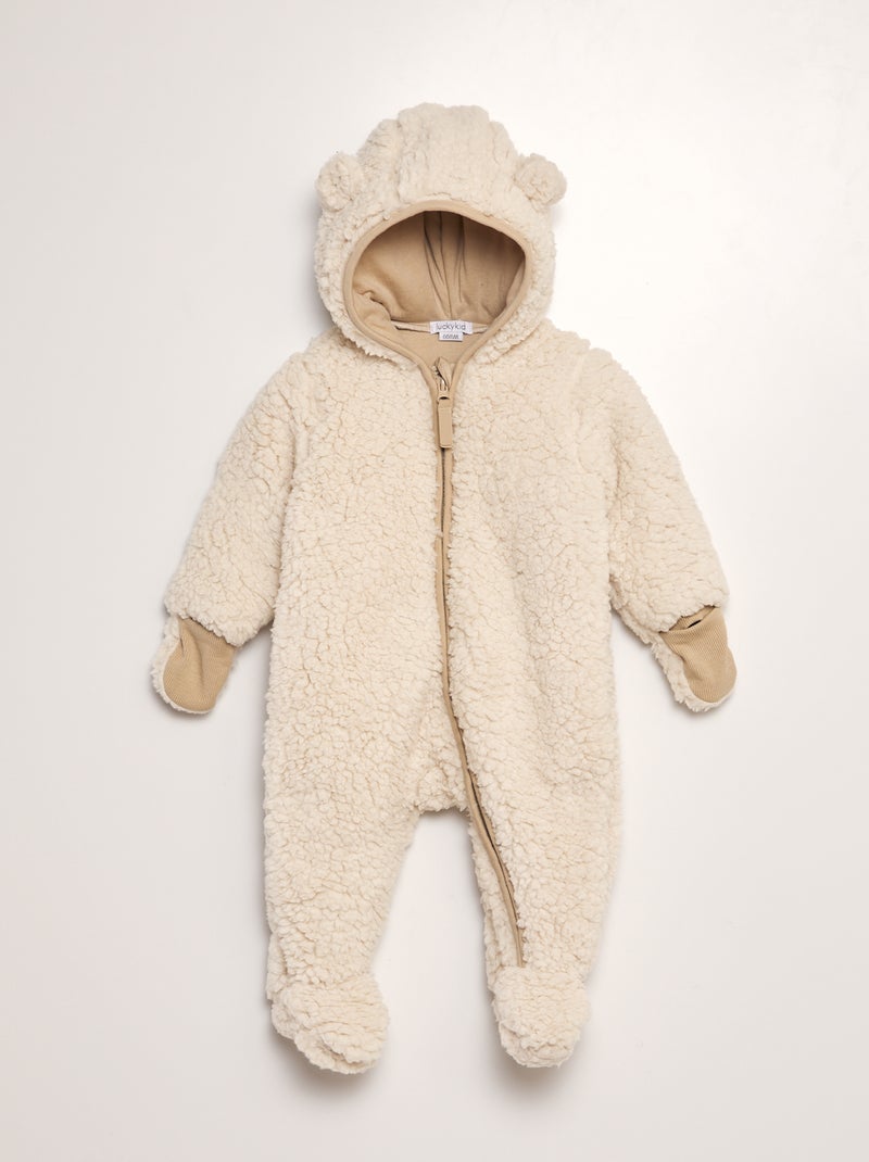Buzo de borreguito con manoplas BEIGE - Kiabi