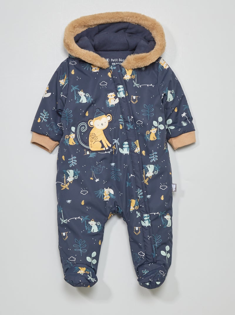 Buzo impermeable para bebé azul marino - Kiabi
