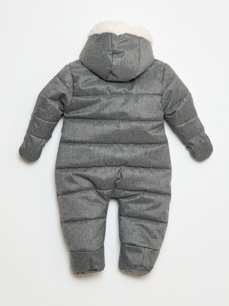 Buzo polar completo con forro efecto borreguito Gris - Kiabi