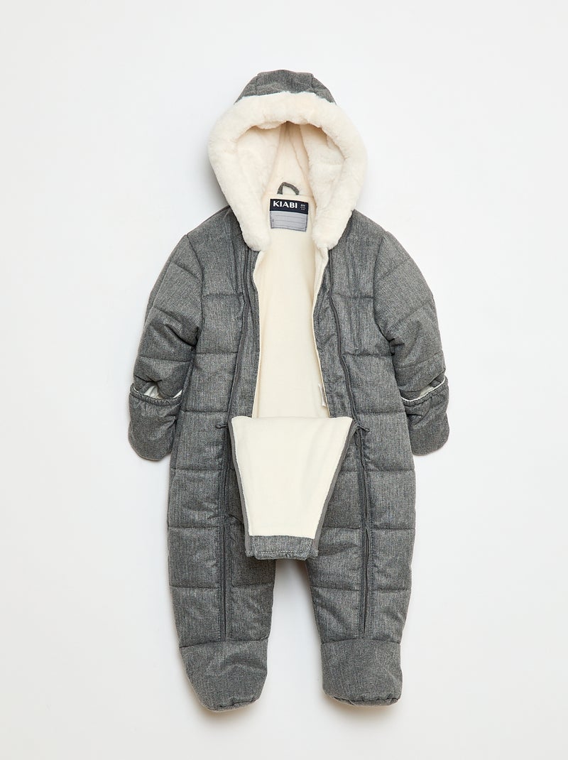 Buzo polar completo con forro efecto borreguito Gris - Kiabi